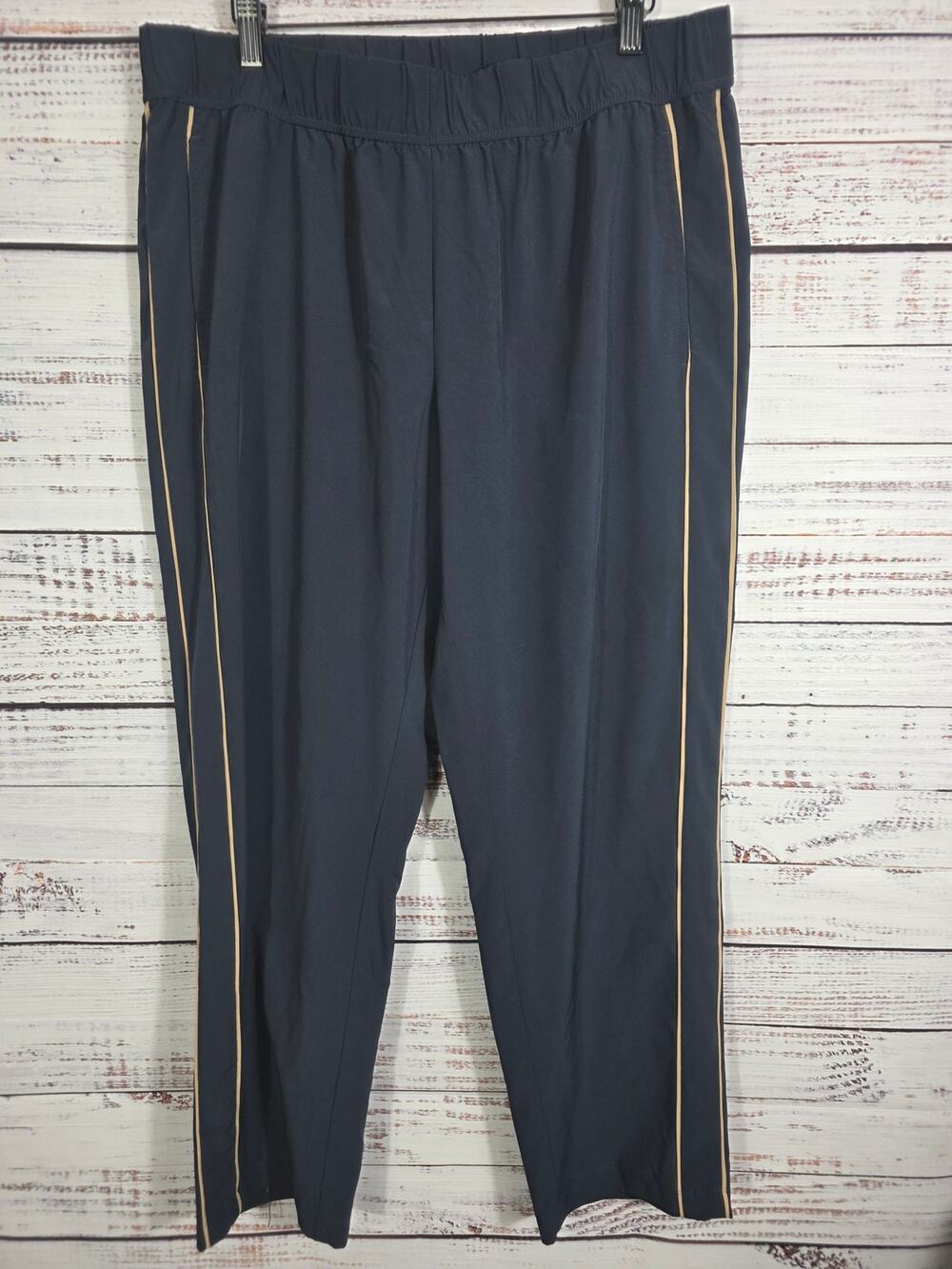 J.Jill Blue pull on Crop Athletic Pants Women's Elastic Waist Casual size Large